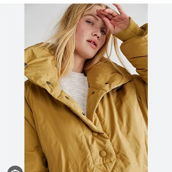 New With Tags -We The Free Golden Puffer Jacket - Picture 1 of 13